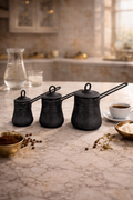 Trio de jarras térmicas de café
